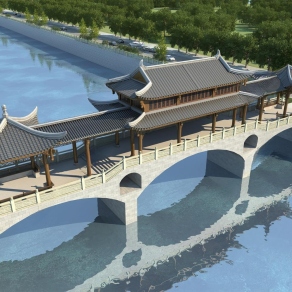 中式桥3D模型下载